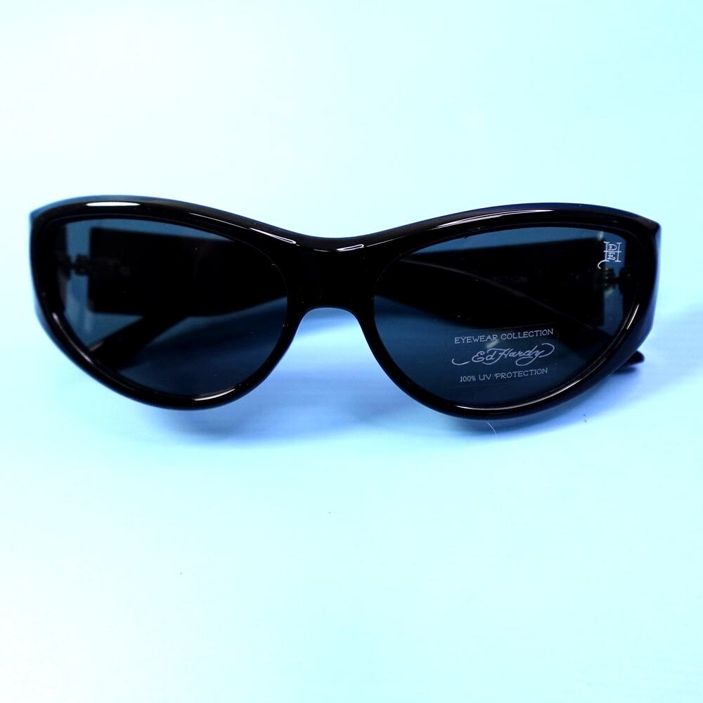 Ed Hardy Sunglasses Iron Cross Black 100% UV Protection - Picture 4 of 16